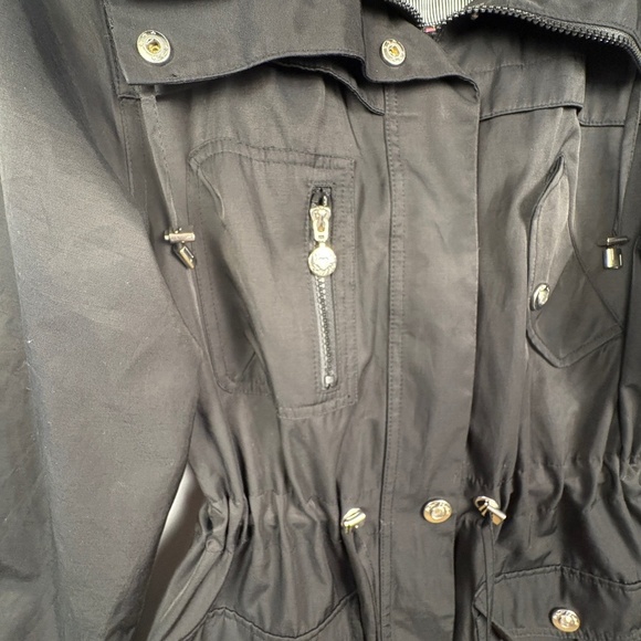 Betsey Johnson Womens Rain Trench Coat Sz S Button & Zip Midi Detective Jacket - Picture 3 of 16